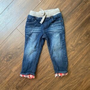 Cat & Jack Warm Jeans with plaid lining 2T